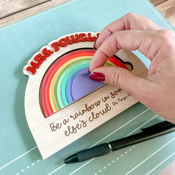 Sticky Notepad Holder Rainbow, Teacher Appreciation, Notepad Holder - Picture 2 of 4